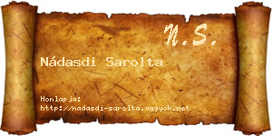 Nádasdi Sarolta névjegykártya